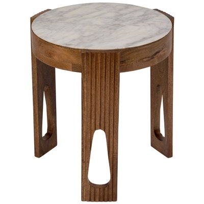 Briela Deco Marble and Wood End Table - Image 0