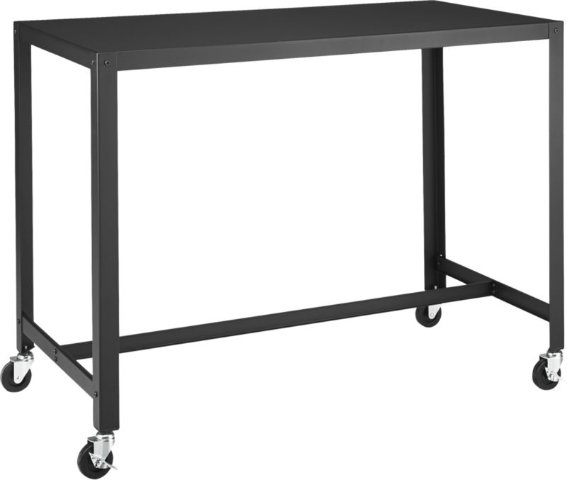 Go-Cart Black Rolling Counter Table-Stand Up Desk - Image 4
