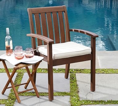 Piped Dining Chair Cushion, Sunbrella(R) Slate - Image 3