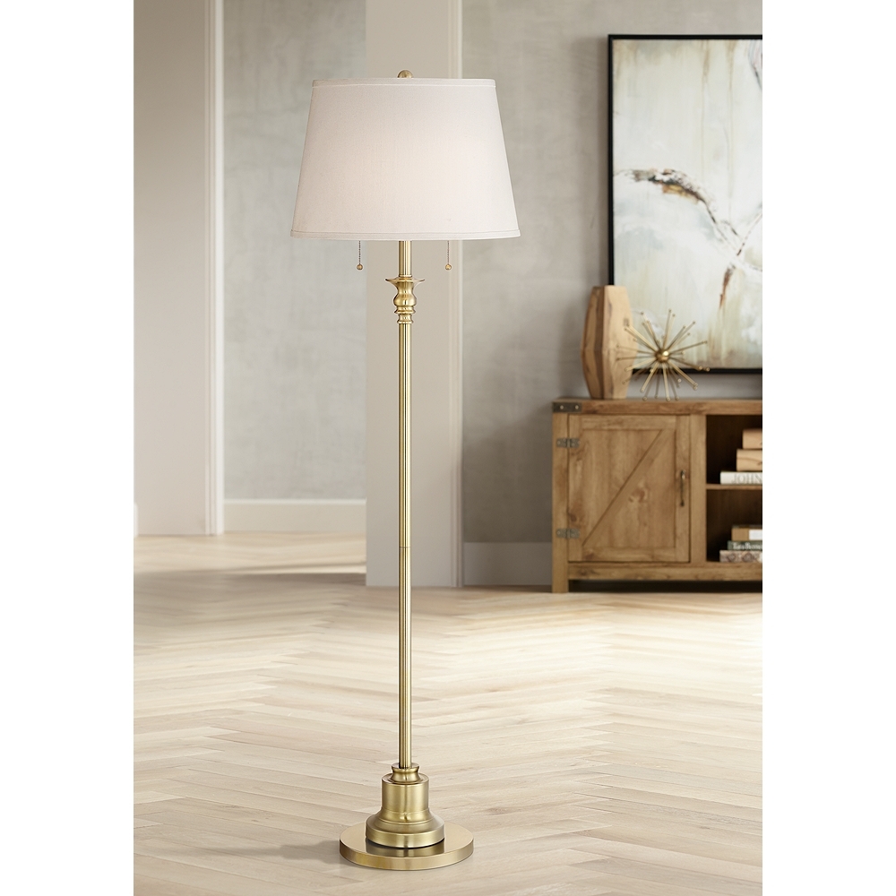 Spenser Brushed Antique Brass Floor Lamp - Style # 35E33 - Image 0