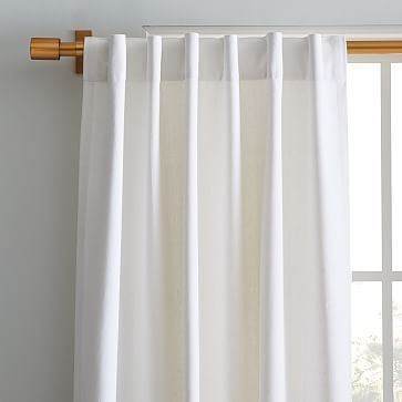 Washed Cotton Canvas Curtain, Set of 2, 48"x84", White - Image 1