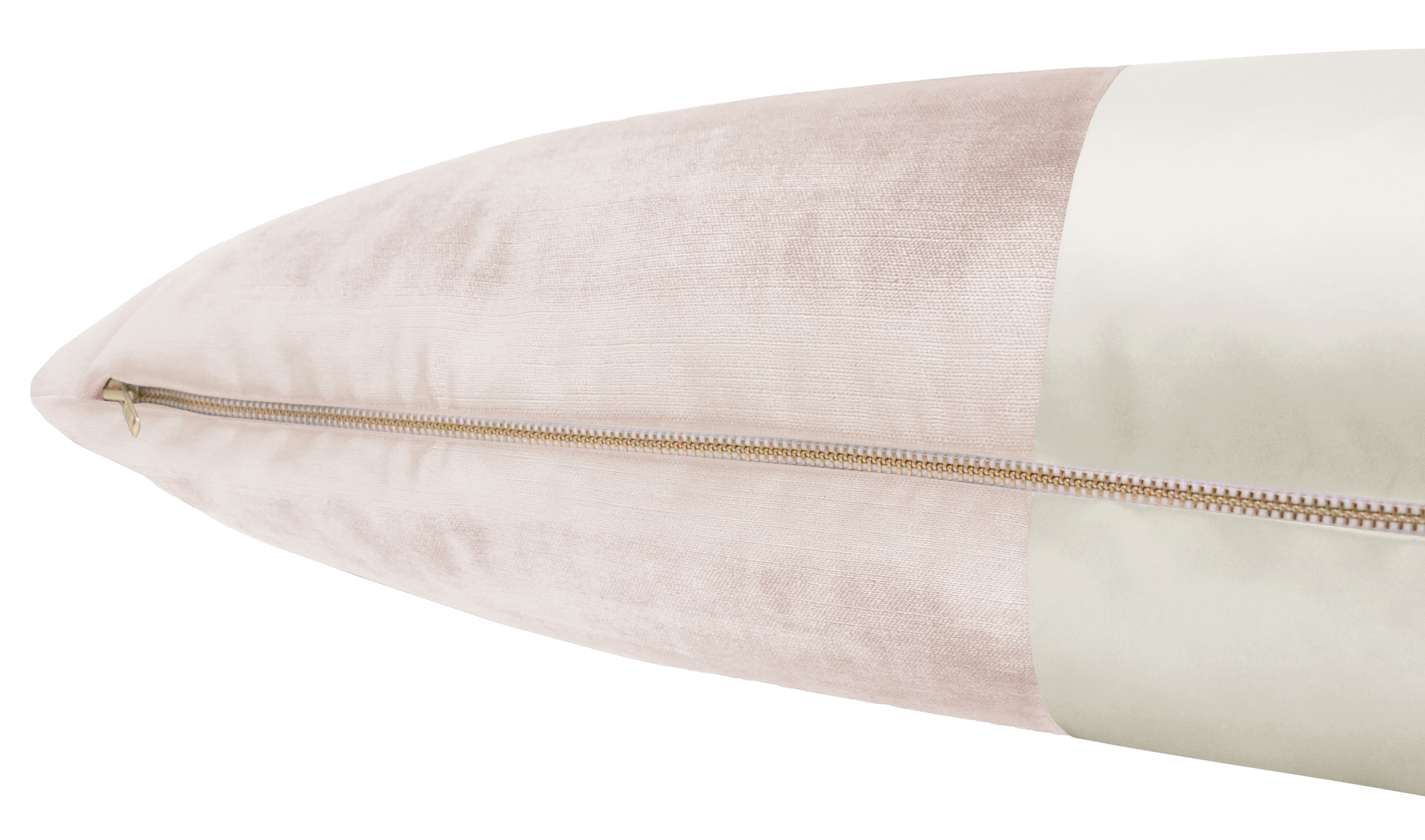 THE XL LUMBAR :: COLORBLOCK FAUX SILK VELVET // BALLET - 14" X 48" - Image 2