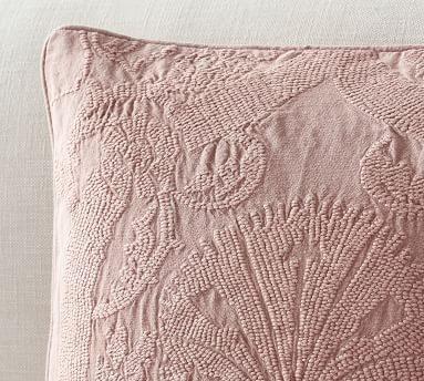 Halima Embroidered Pillow, 20", Dark Blush - Image 3