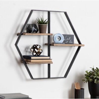 Fordbridge Hexagon Wood Wall Shelf - Image 0