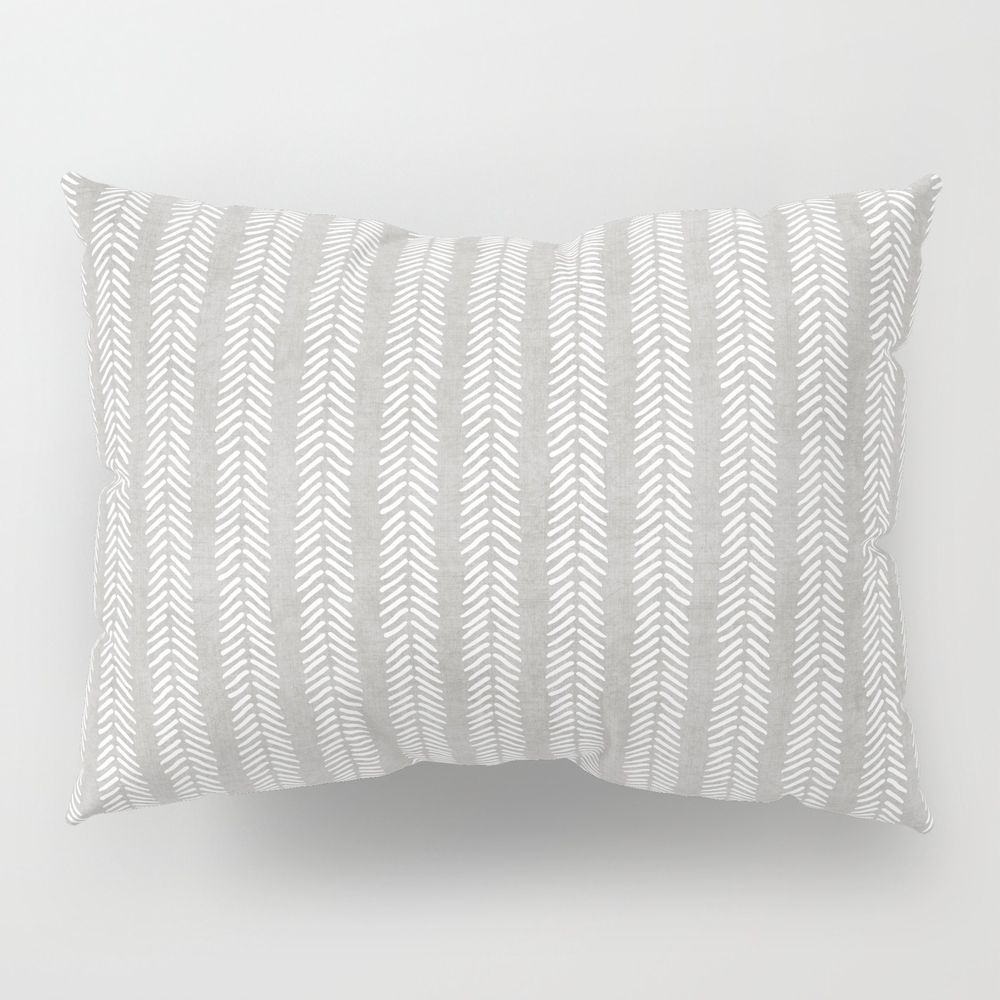 Mud Cloth - Grey Arrowheads Pillow Sham by Beckybailey1 - Image 0