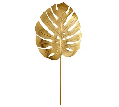 Lilly Pulitzer Gold Monstera Leaf Object, Small - Image 3