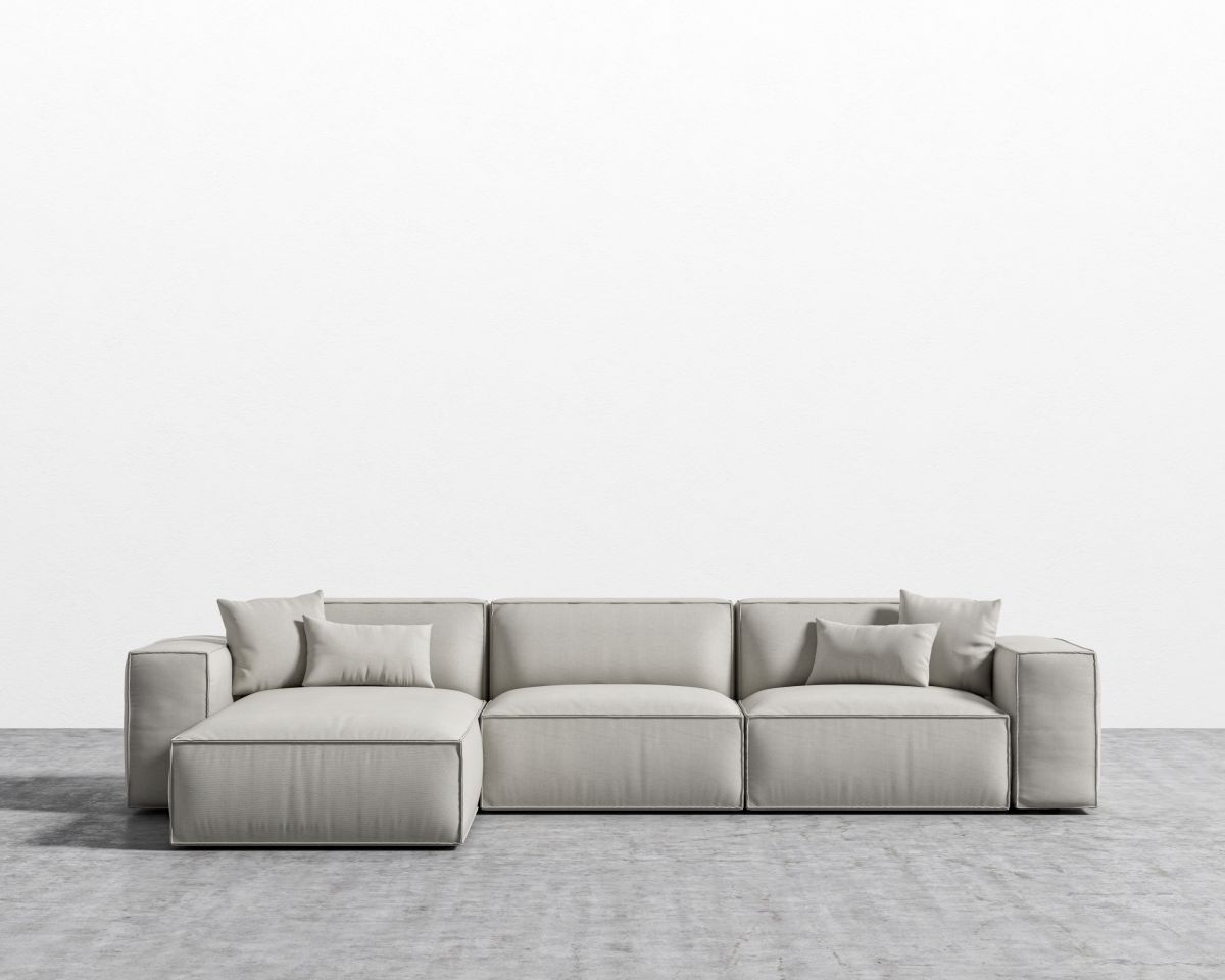 Porter Sectional - Oyster Black Feet Right-hand-facing - Image 1