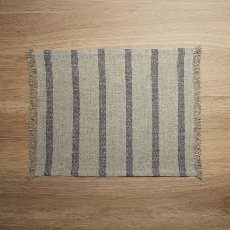 Beckett Grey Stripe Linen Placemat - Image 3