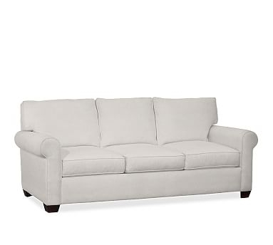 Buchanan Roll Arm Upholstered Grand Sofa 93.5", Polyester Wrapped Cushions, Performance Heathered Tweed Ivory - Image 2