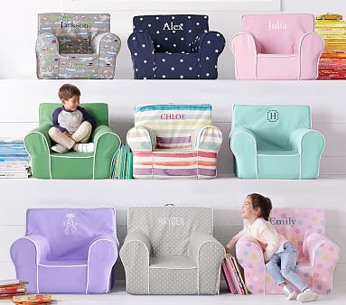 Kids Anywhere Chair(R), Kayla Rainbow Stripe Twill - Image 4