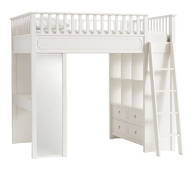 Ava Regency Loft Bed, Full, Simply White - Image 0