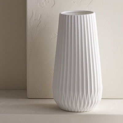 White Textured Table Vase - Image 0