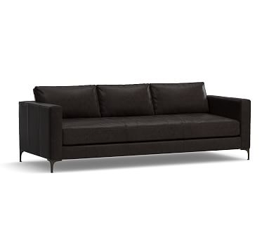 Jake Leather Grand Sofa 95", Down Blend Wrapped Cushions, Leather Vintage Midnight - Image 2