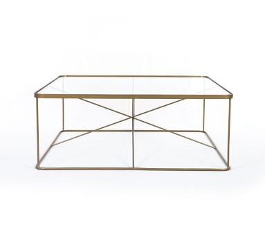 Aiken Square Coffee Table, Antique Brass - Image 3
