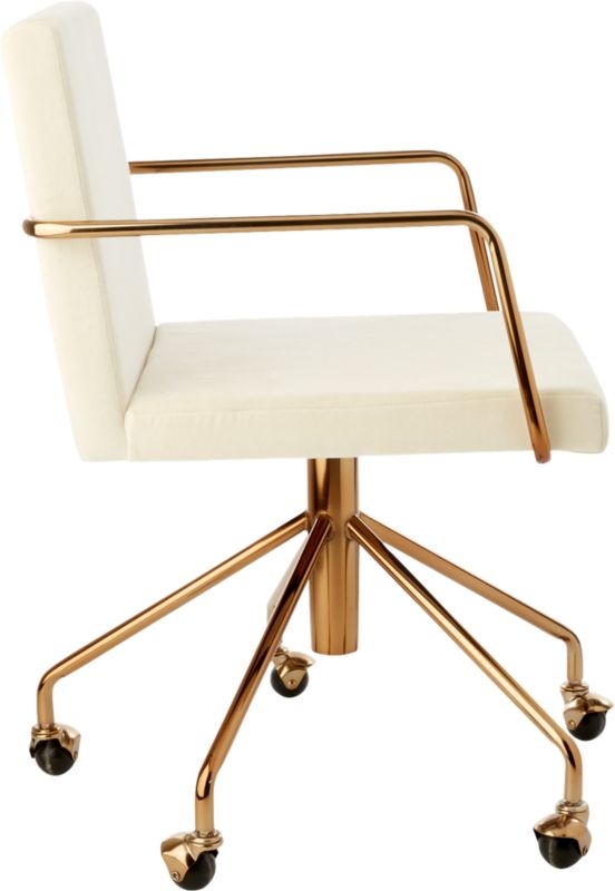 Rouka White Velvet Office Chair - Image 6
