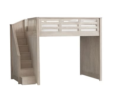 Catalina Stair Loft Bed, Full, Brushed Fog - Image 0