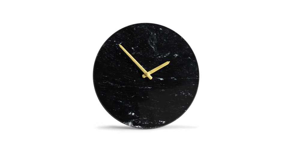 Maris Black Marble Clock - Image 0