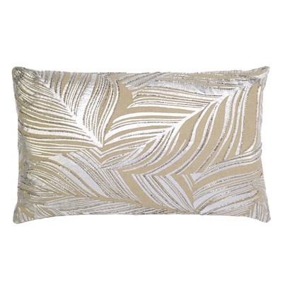 Leaf Embroidery Lumbar Pillow - Image 0