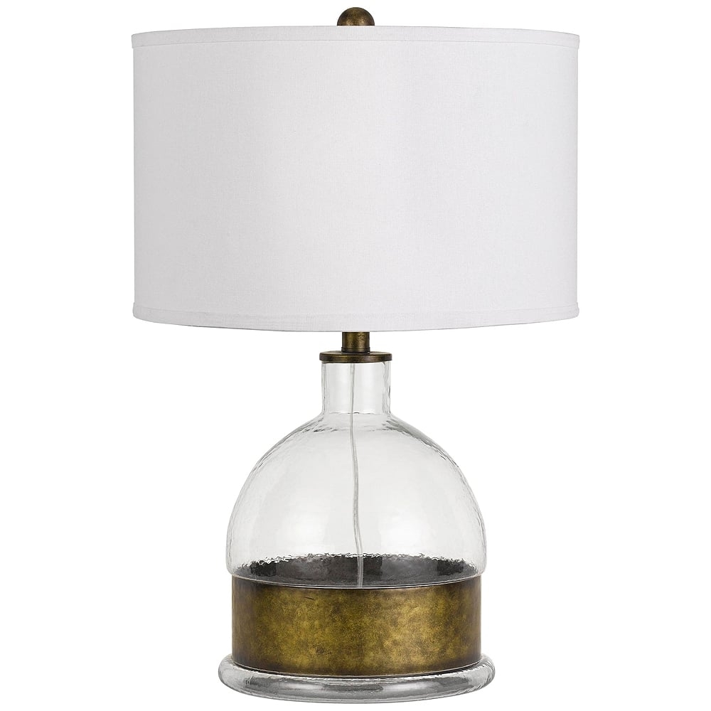 Rapallo Clear Glass Table Lamp with Antique Brass Accents - Style # 63K22 - Image 0