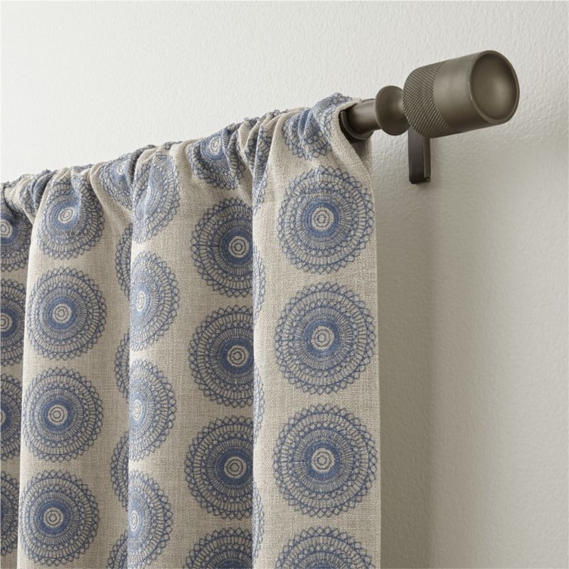 Aubrey Blue Embroidered Curtain Panel 50"x108" - Image 3