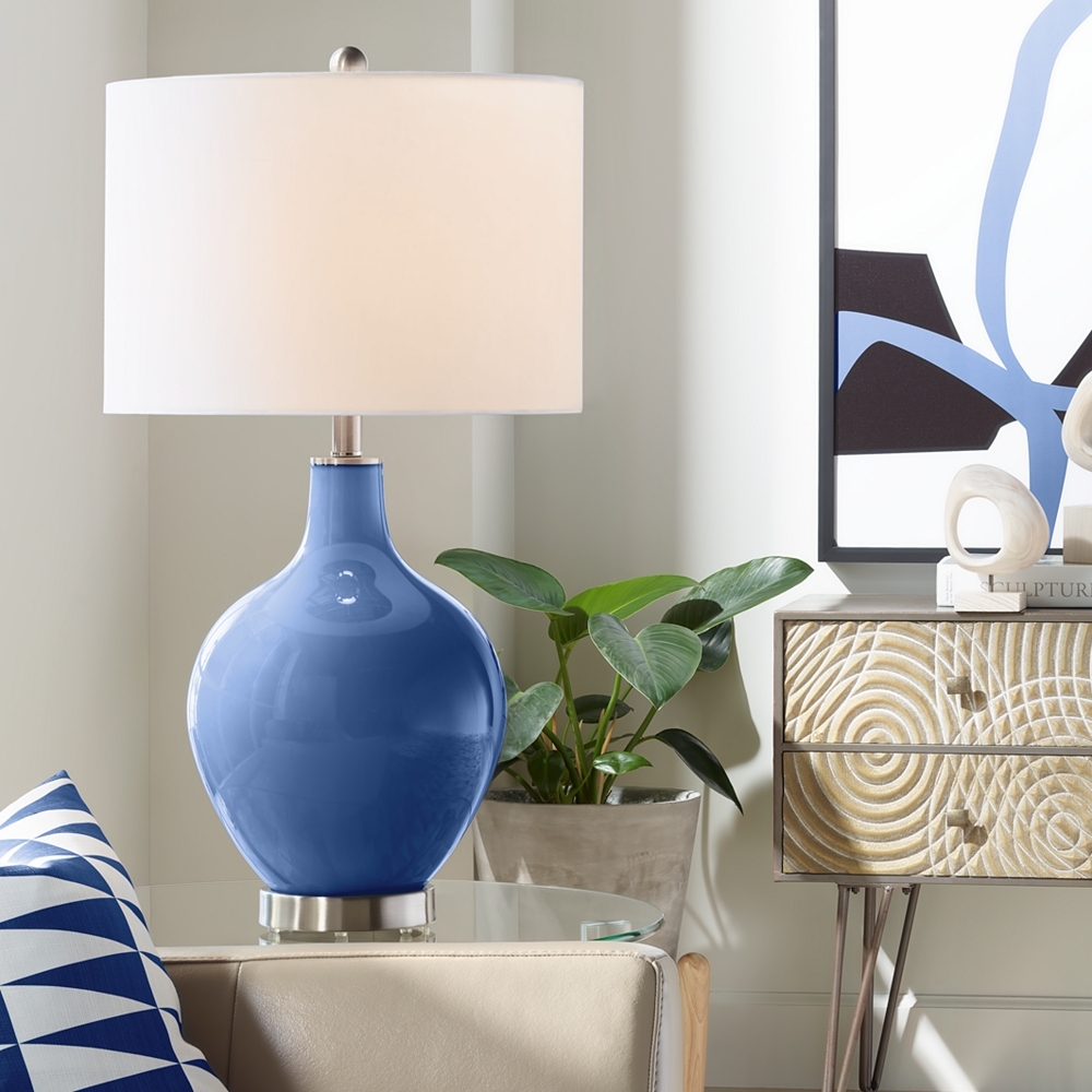 Color Plus Ovo 28 1/2" High Monaco Blue Table Lamp - Image 0
