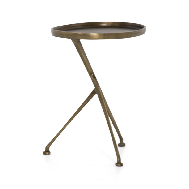 Cecilia Raw Brass Metal Accent Table - Image 6