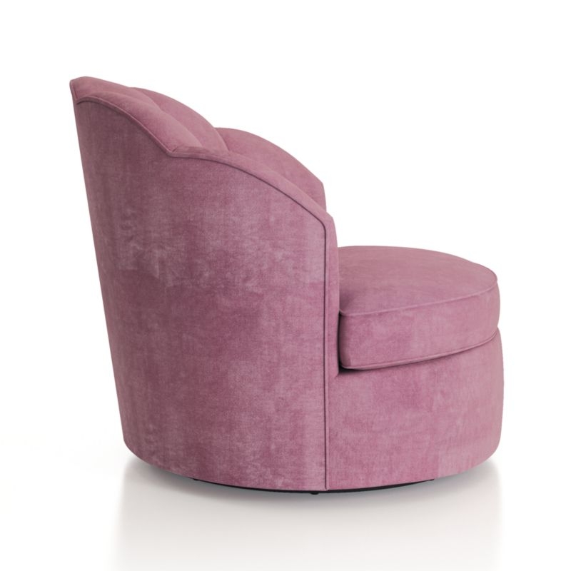 Avery Dusty Mauve Velvet Nursery Swivel Chair - Image 3