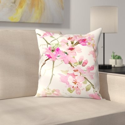 Pink Flower Throw Pillow - Image 0