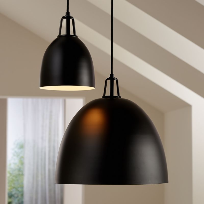 Maddox Black Dome Small Pendant Light with Black Socket - Image 3
