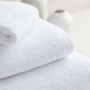 Organic Textured Towel, Bath Towel, Granite Blue - Image 1