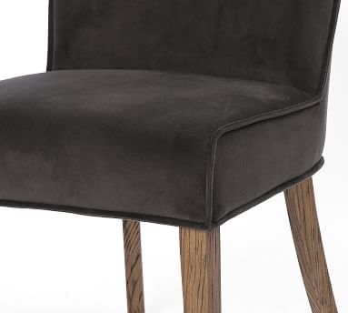 Lombard Dining Chair, Chocolate/Charcoal Velvet - Image 5