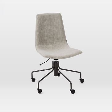 Slope Office Chair, Linen Weave, Platinum - Image 0