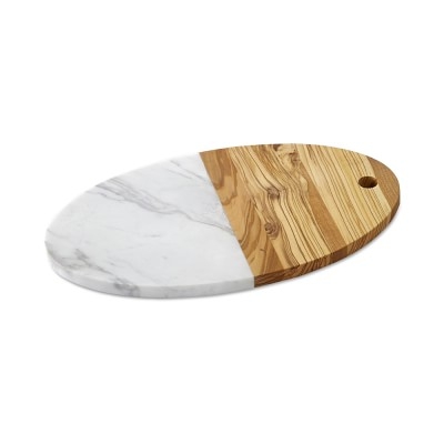 Olivewood & White Marble Oval Board - Image 0