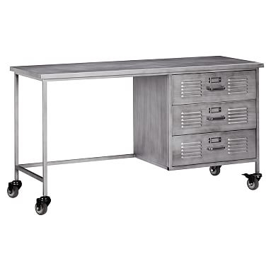 Locker Storage Desk, Gray Metal - Image 0