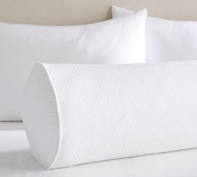 Reeve Matelasse Organic Daybed Bolster, 12x25", White - Image 3