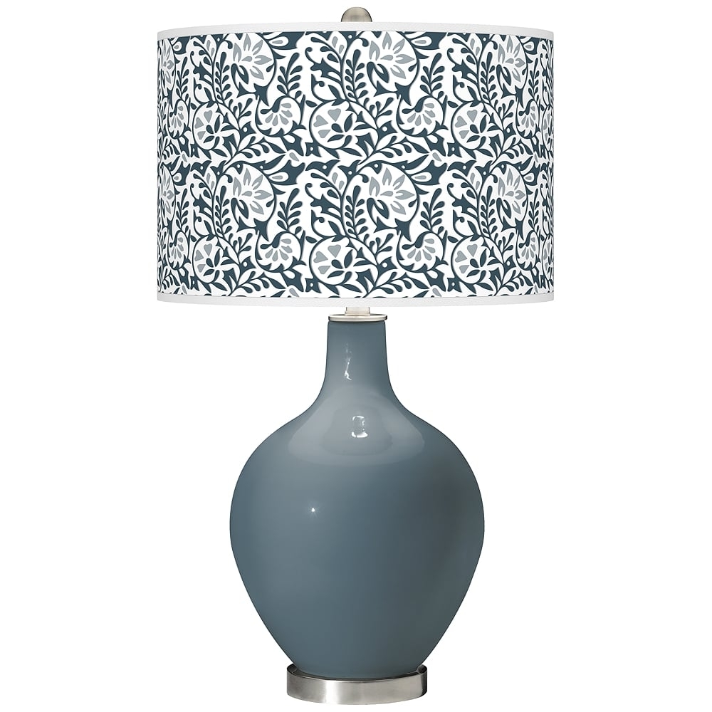 Color Plus Ovo 28 1/2" High Gardenia Shade Smoky Blue Table Lamp - Image 0