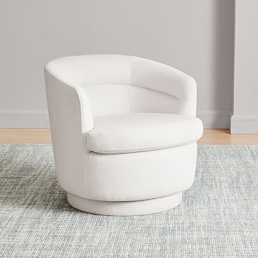 Viv Swivel Chair, Chenille Tweed, Rosette, Concealed Supports - Image 6