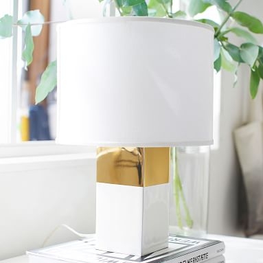 Dipped Metal Table Lamp, White - Image 1