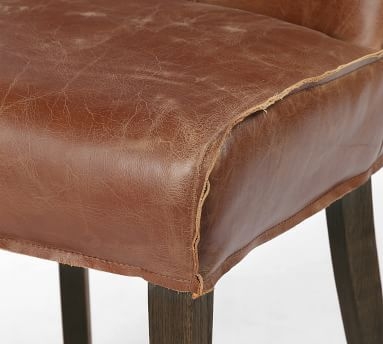Lombard Leather Dining Chair, Sienna Chestnut - Image 2