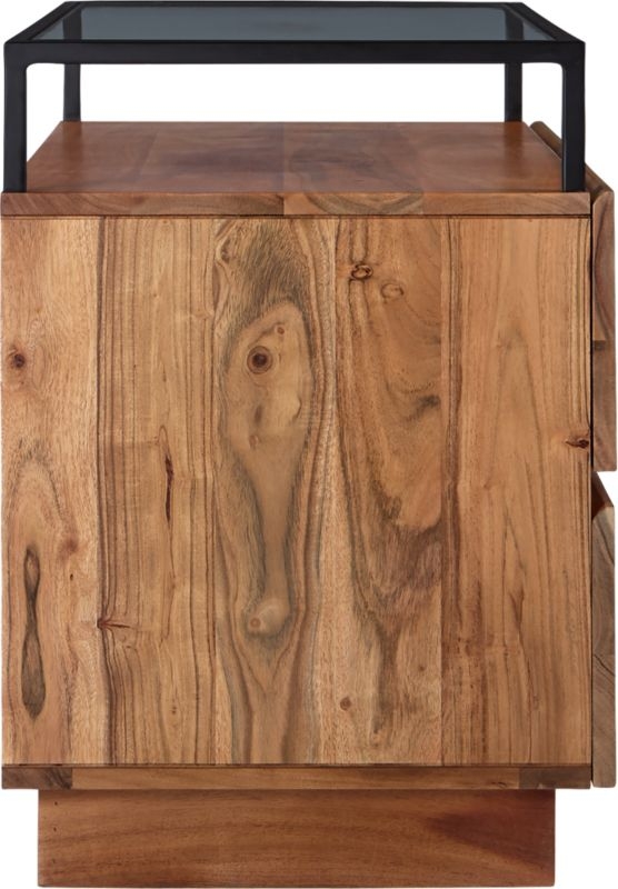 Lawson 2-Drawer Wood Nightstand with Glass Top - Image 6
