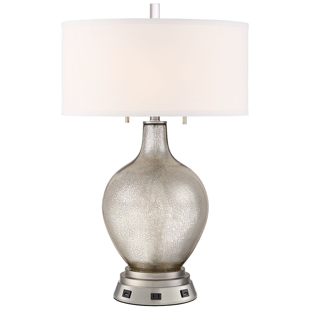 Louie Mercury Glass Table Lamp with USB Workstation Base - Style # 66J28 - Image 0
