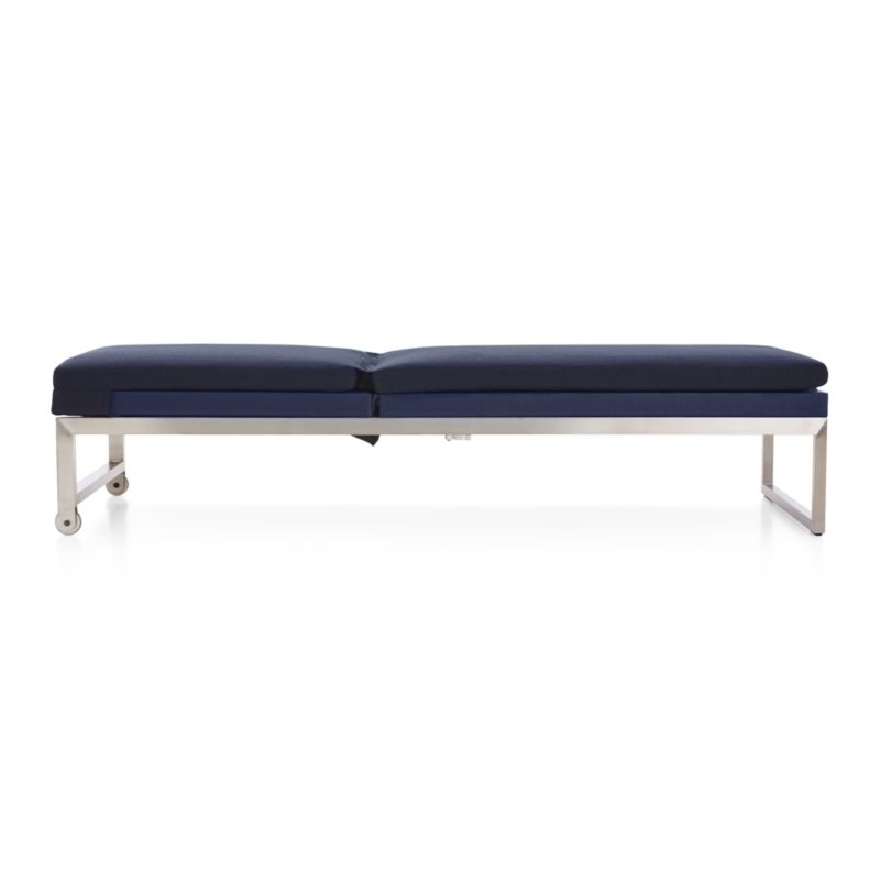 Dune Navy Outdoor Chaise Lounge with Sunbrella ® Cushion - Image 3
