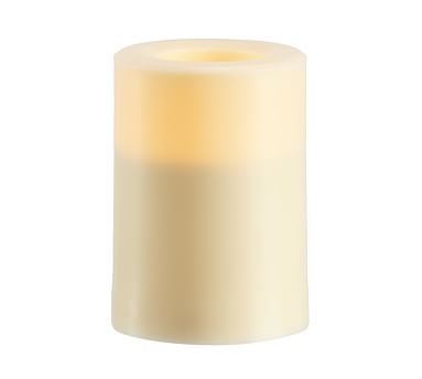 Standard Flameless Outdoor Pillar Candle, 4"x8" - Ivory - Image 2