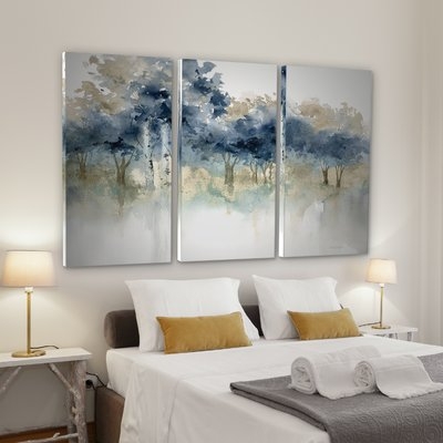 'Waters Edge I' Acrylic Painting Print Multi-Piece Image on Wrapped Canvas - Image 0