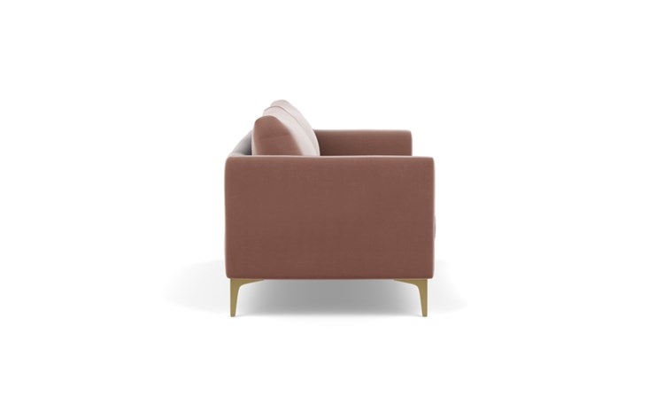 Owens Sofa with Blush Fabric and Brass Plated legs - Image 2