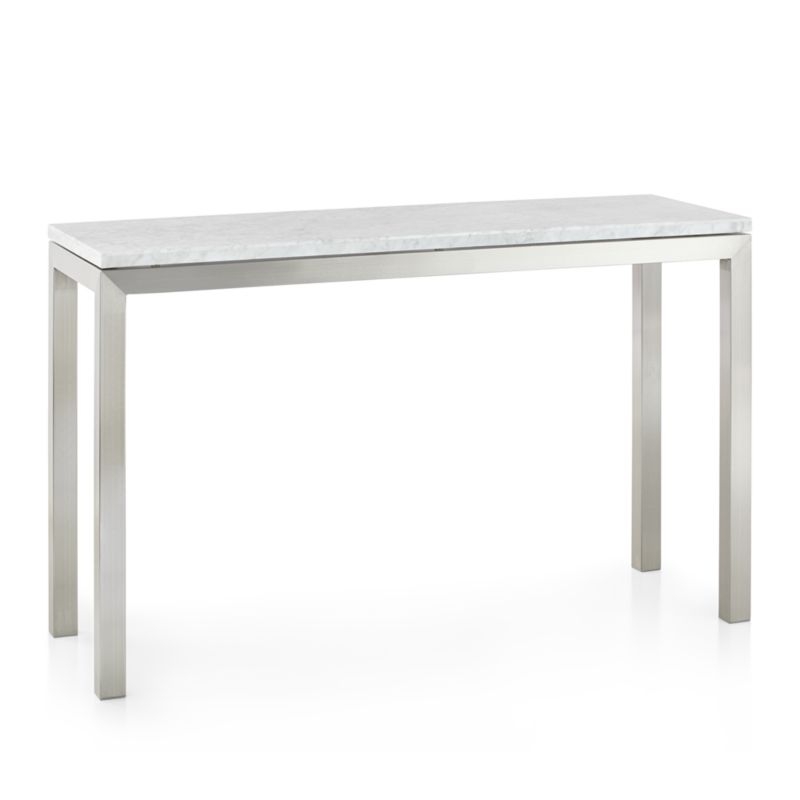 Parsons White Marble Top/ Stainless Steel Base 48x16 Console - Image 3