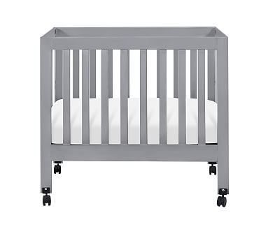 Babyletto Origami Mini Crib, Grey, Standard UPS Delivery - Image 0