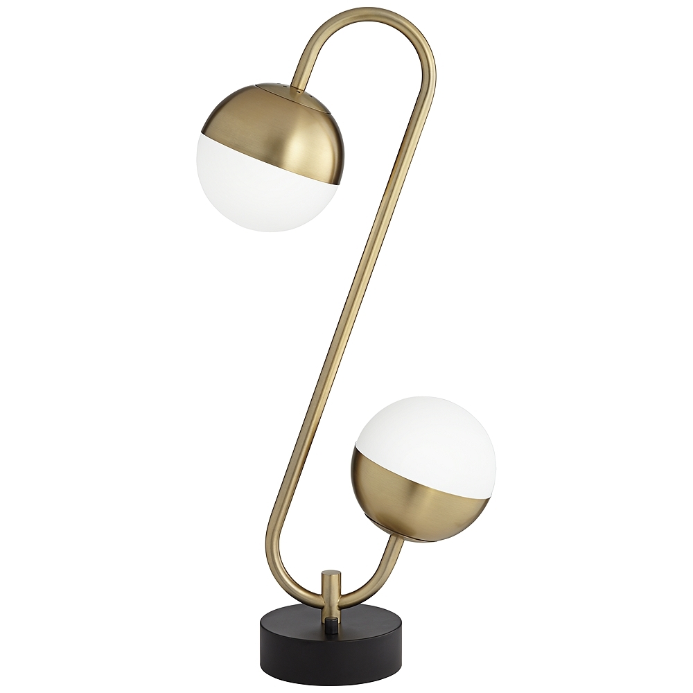 Possini Euro Kara Brass 2-Light Globe LED Table Lamp - Style # 62F75 - Image 0
