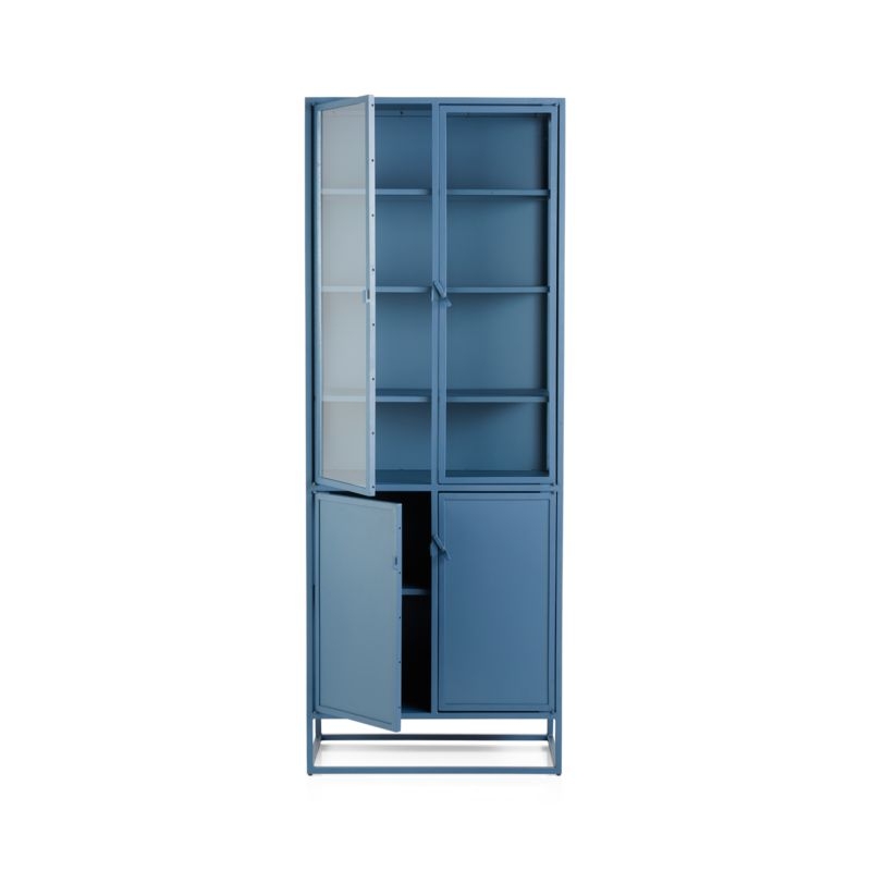 Casement Blue Tall Metal Cabinet - Image 3