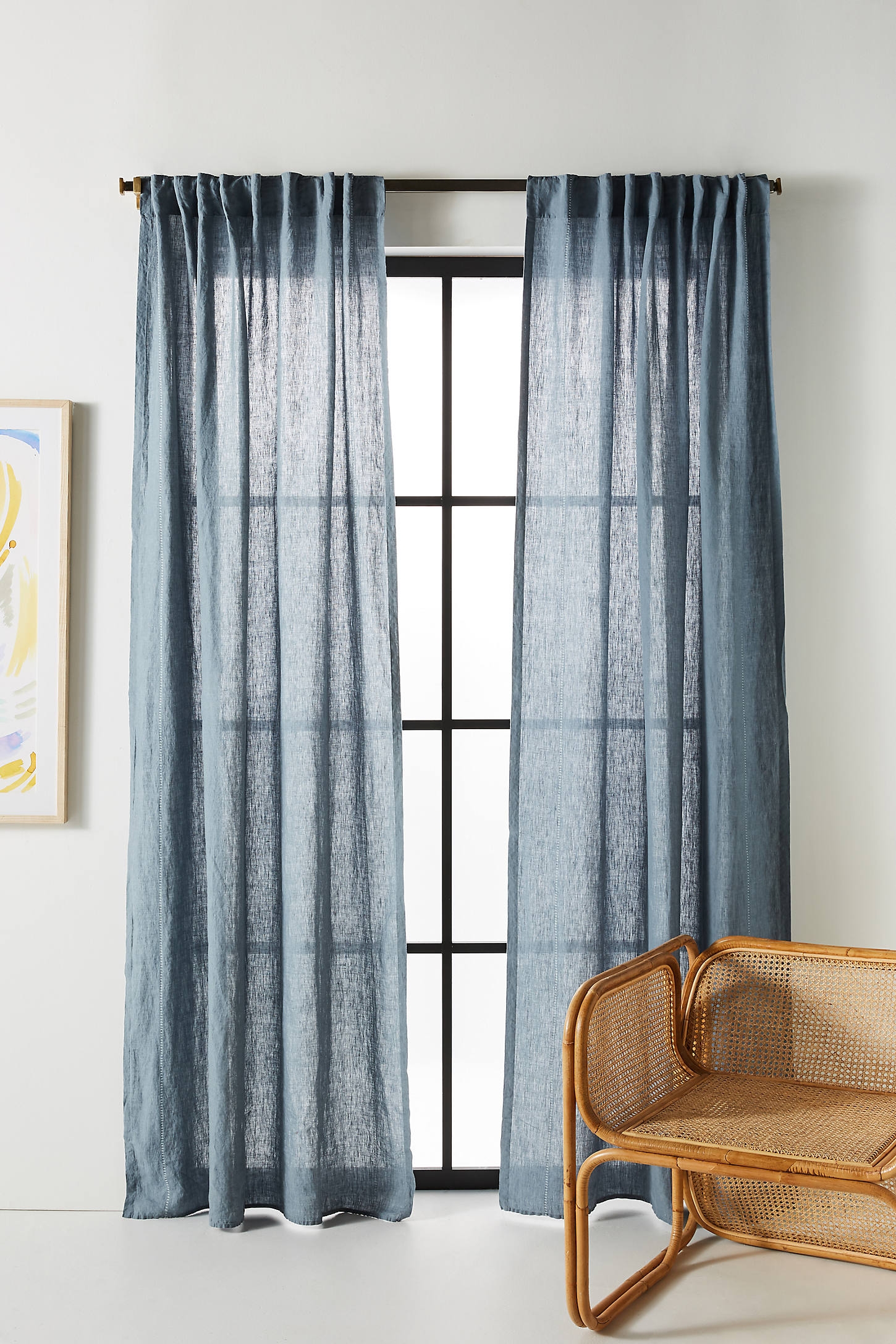 Stitched Linen Curtain-84" X 50" - Image 0
